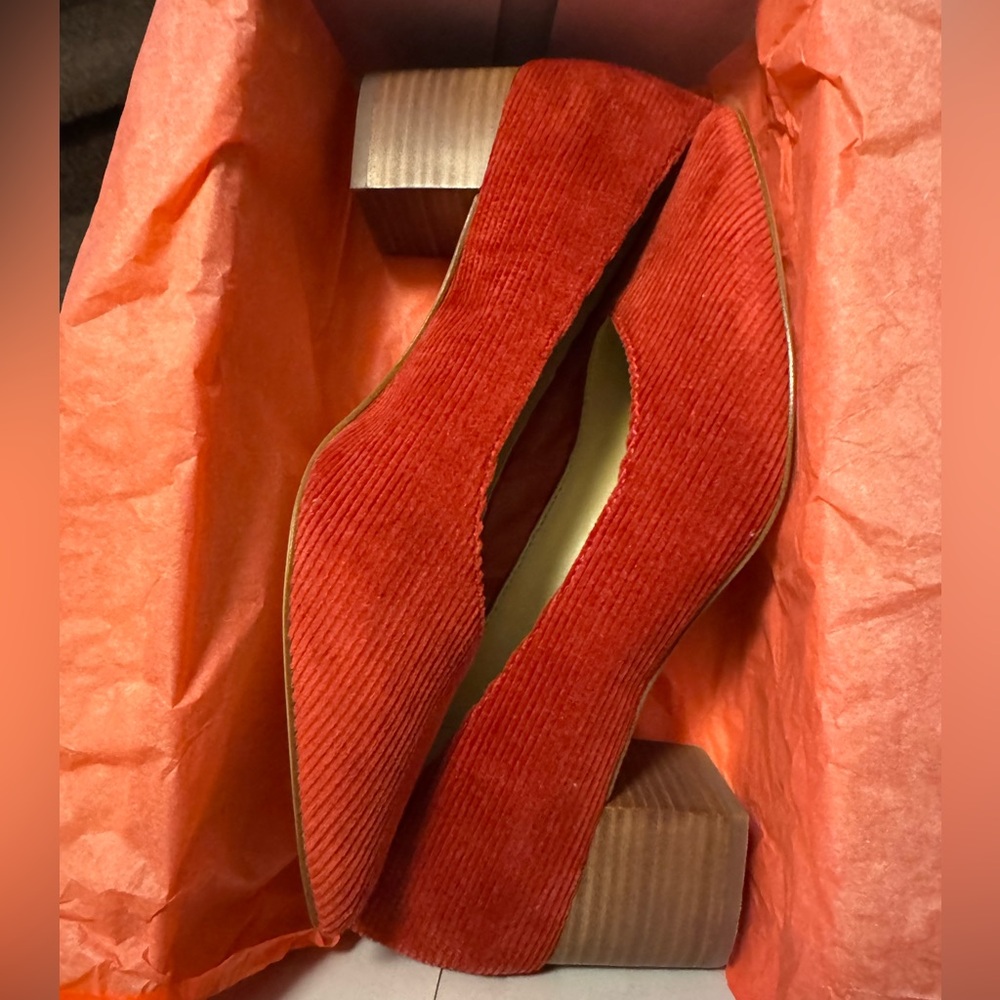 Red Corduroy Women's Shoes